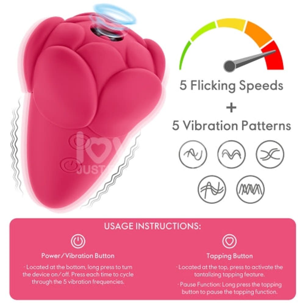 Flicker-Rose-Oral-Simulation-Vibrator-Tapping-Clitoral-Vibrator