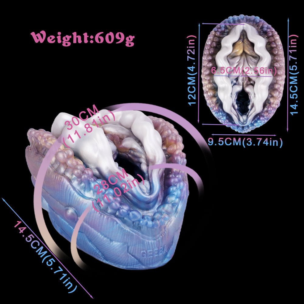 Fantasy Abalone Pocket Pussy – Premium Platinum Silicone Masturbator Sleeve for Men