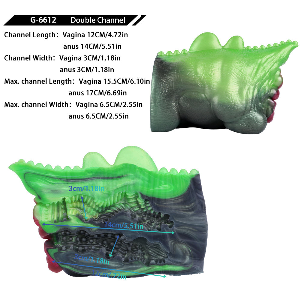 Wyvern Fantasy Dual-Channel Silicone Torso | Realistic Vagina & Anal Beast Sex Toy — Domlust