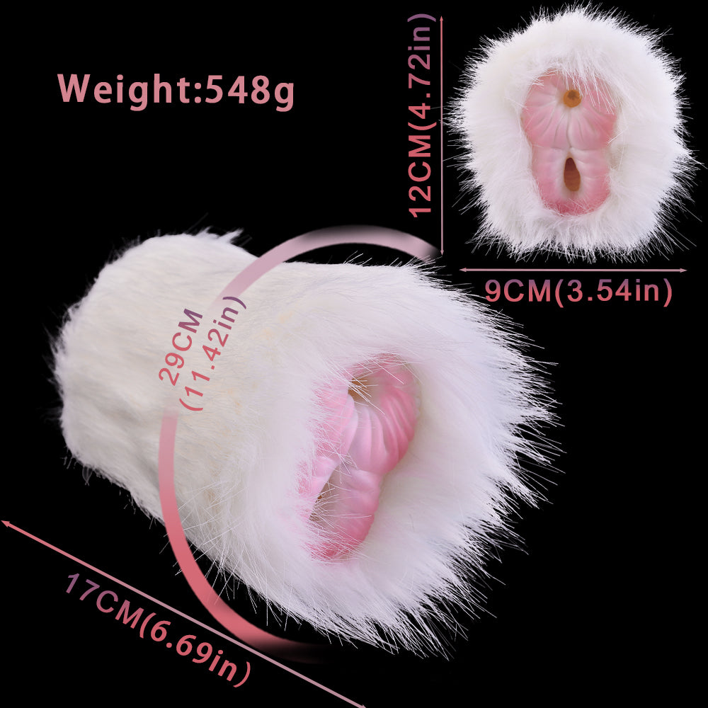 Merino Sheep Pocket Pussy Furry Sex Doll - White Fur Animal Pussies Penis Masturbator