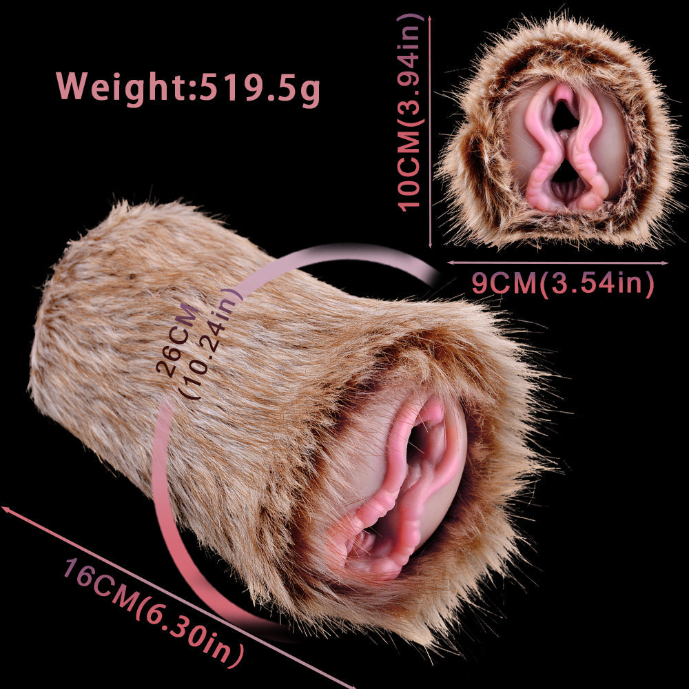 Elk Furry Pocket Pussy – Dual-Opening Faux Fur Animal Masturbator | Domlust