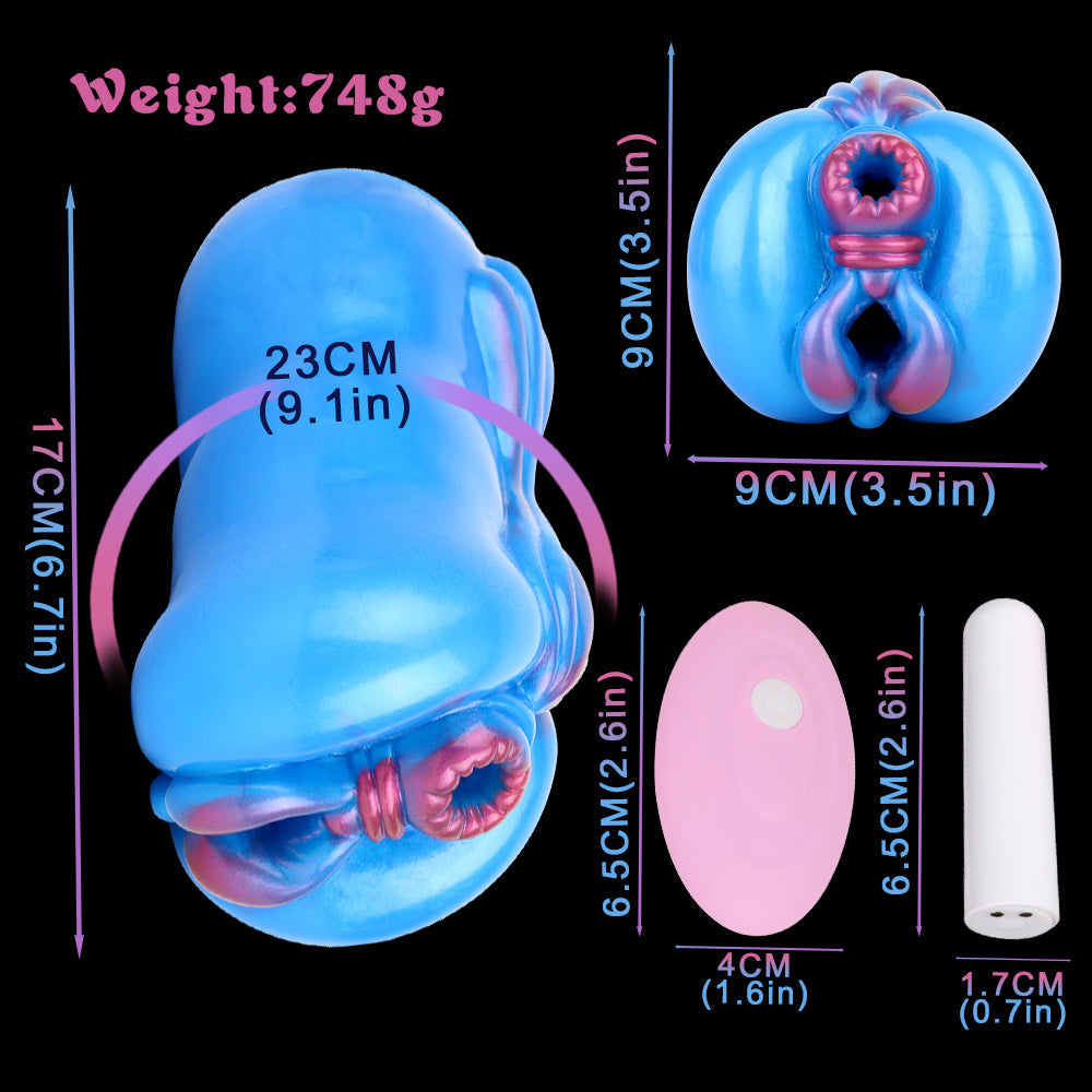 Horse Pussy Vibrating Masturbator — Dual-Entry Animal Pocket Pussy with Bullet Vibrator by Domlust