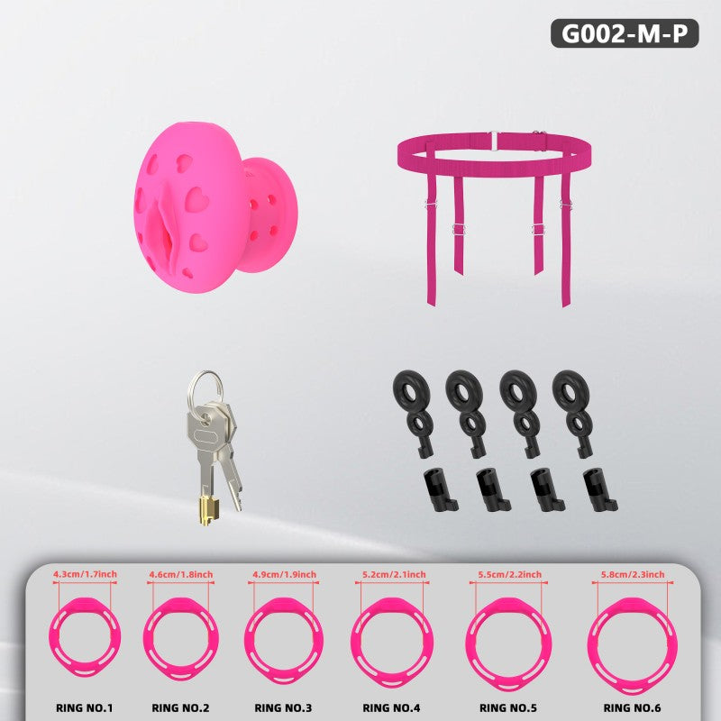 Recessed Silicone Chastity Cage for Men | Ergonomic Inward Design Wearable Device with Remote Vibration & Adjustable Fit System