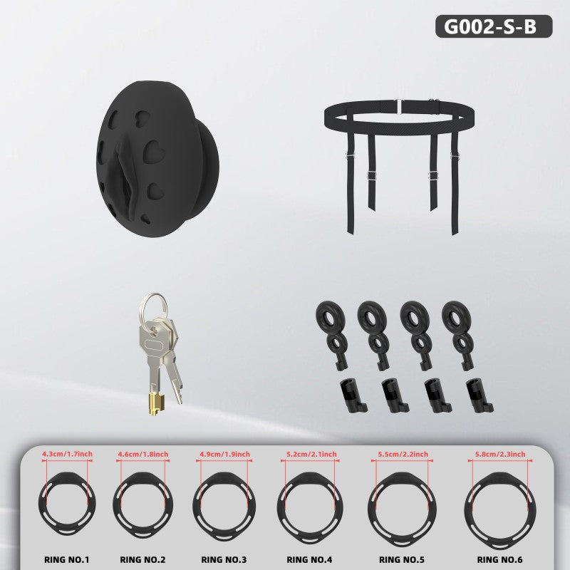 Recessed Silicone Chastity Cage for Men | Ergonomic Inward Design Wearable Device with Remote Vibration & Adjustable Fit System