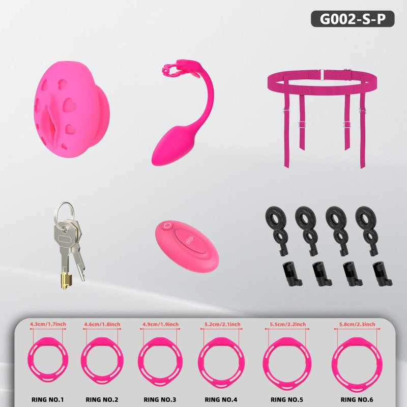 Recessed Silicone Chastity Cage for Men | Ergonomic Inward Design Wearable Device with Remote Vibration & Adjustable Fit System