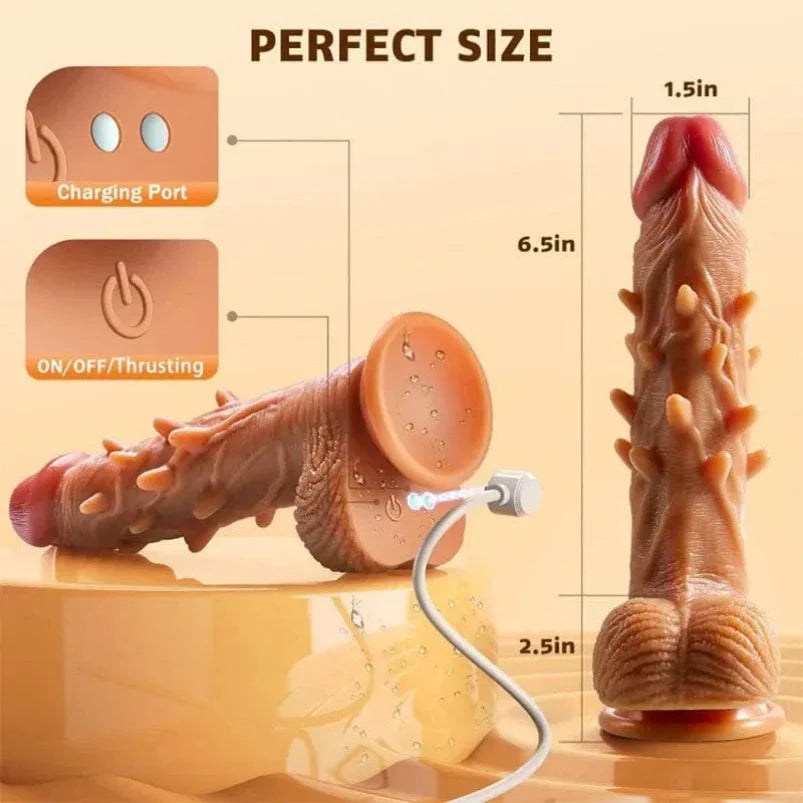 Apex Predator – Auto-Thrusting Vibrating Dildo, Spiked Texture, A/G/C-Spot | Domlust