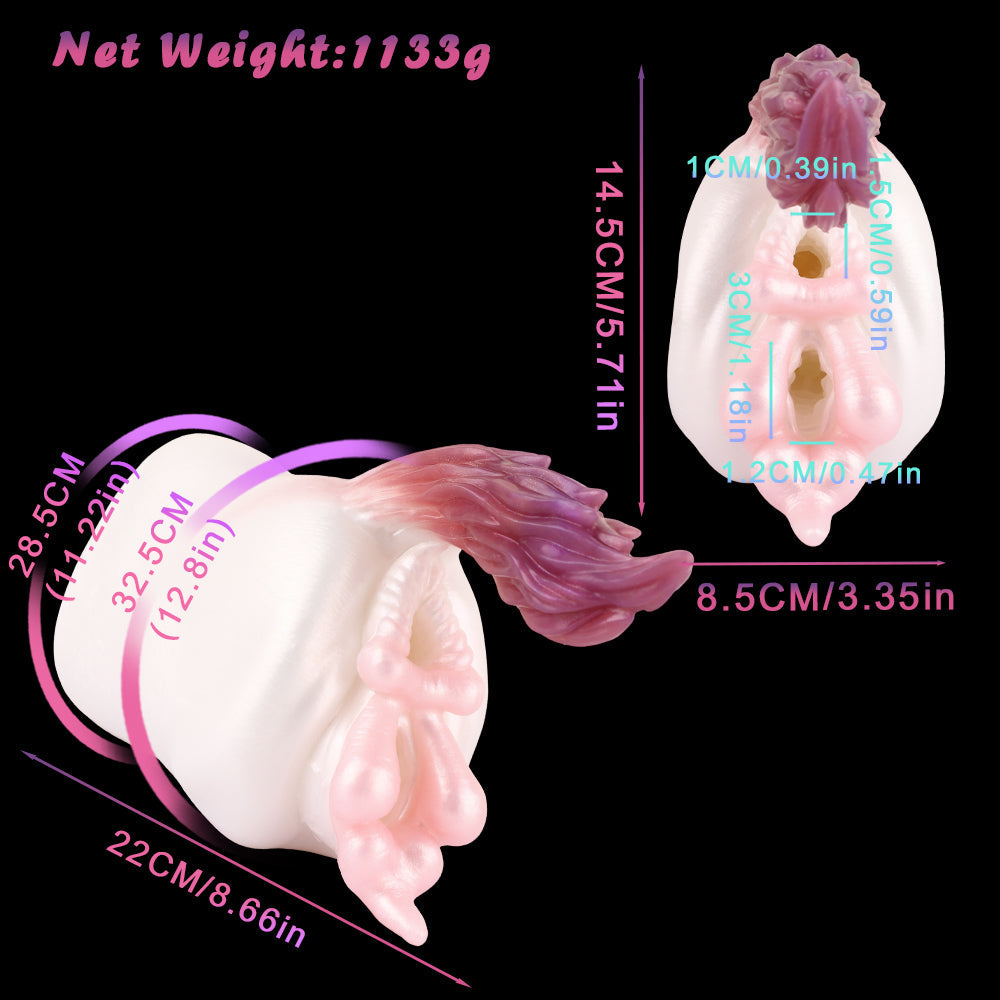 Rainbow Stallion Horse Pussy | Crystal Silicone Fantasy Animal Masturbator with Tail — Domlust