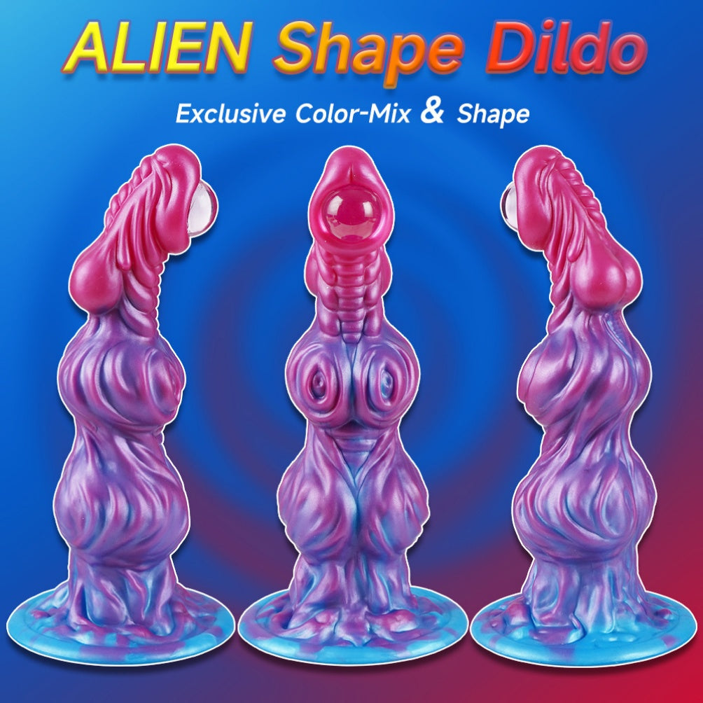 Alien Fantasy Knot Dildo | Dual-Knot Beaded Silicone – Domlust