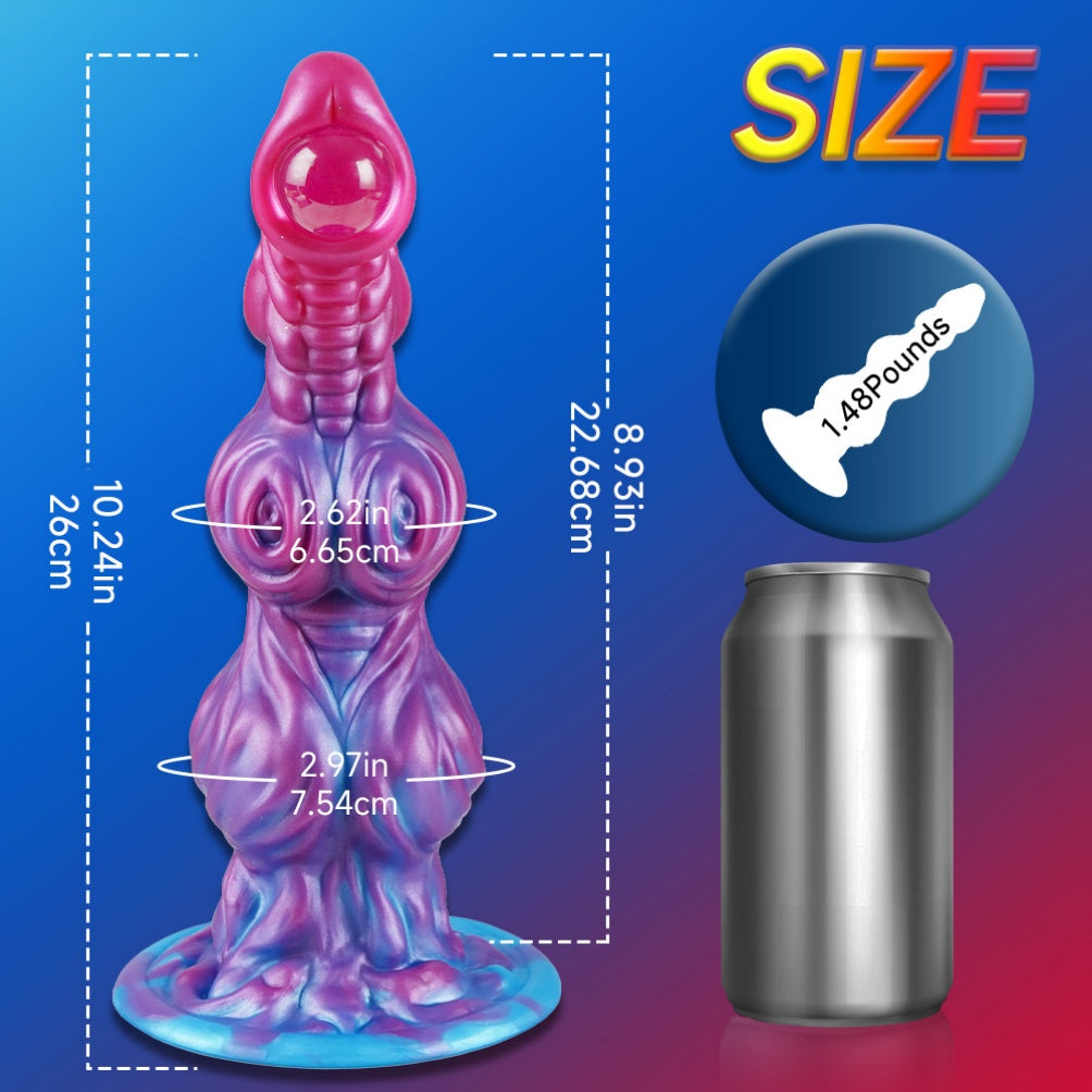 Alien Fantasy Knot Dildo | Dual-Knot Beaded Silicone – Domlust