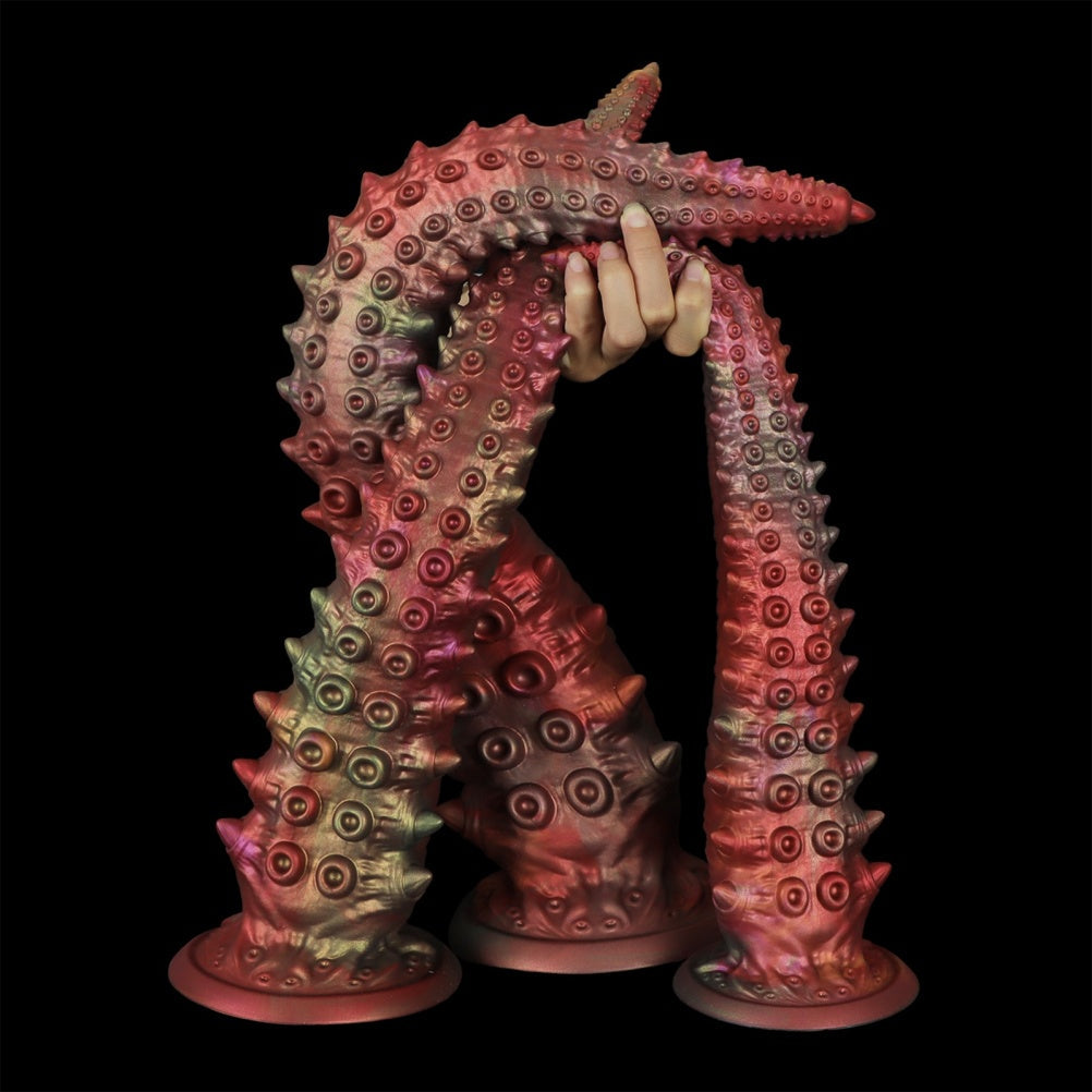 Domlust Tentacle Dildo – Platinum Silicone Fantasy Octopus Dildo with Suction Cup | Deep Vaginal & Anal Fetish