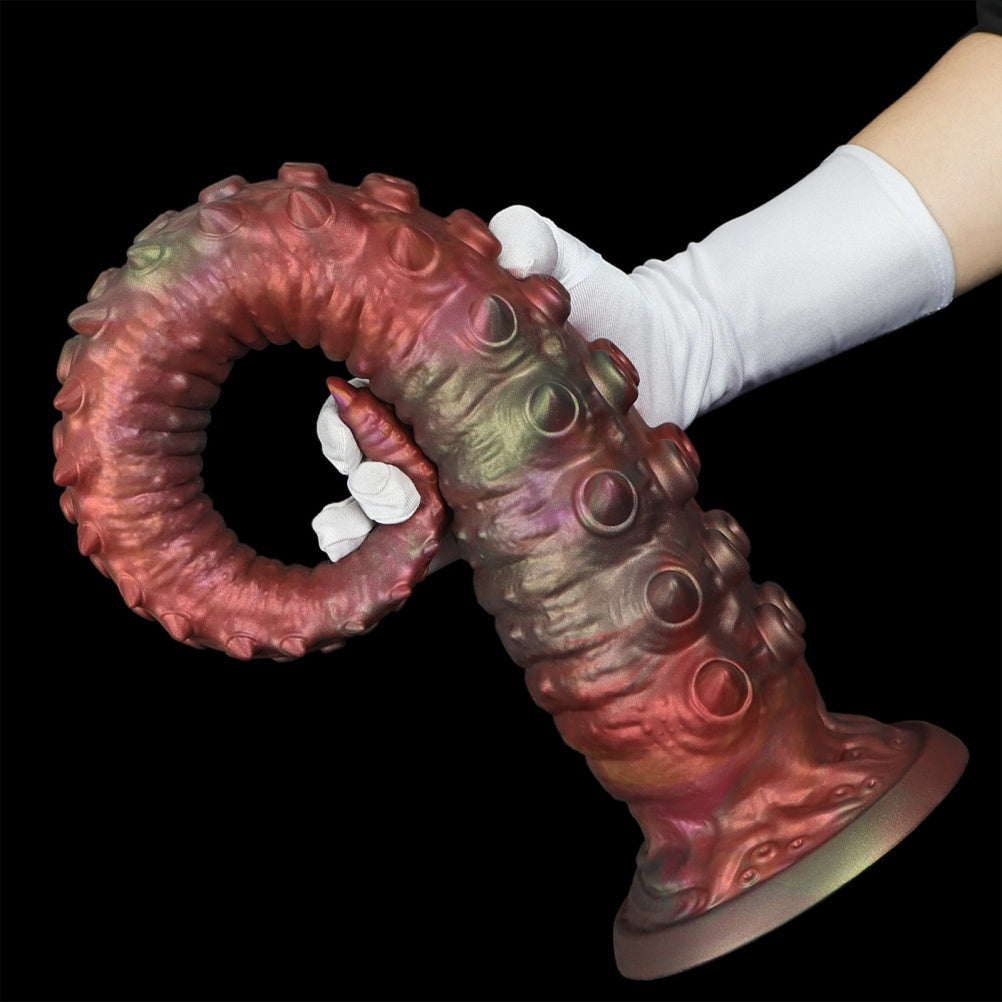 Domlust Tentacle Dildo – Platinum Silicone Fantasy Octopus Dildo with Suction Cup | Deep Vaginal & Anal Fetish