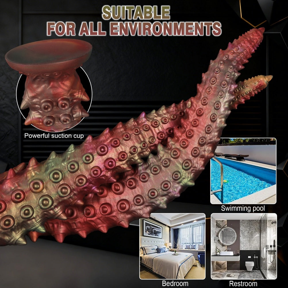 Domlust Tentacle Dildo – Platinum Silicone Fantasy Octopus Dildo with Suction Cup | Deep Vaginal & Anal Fetish