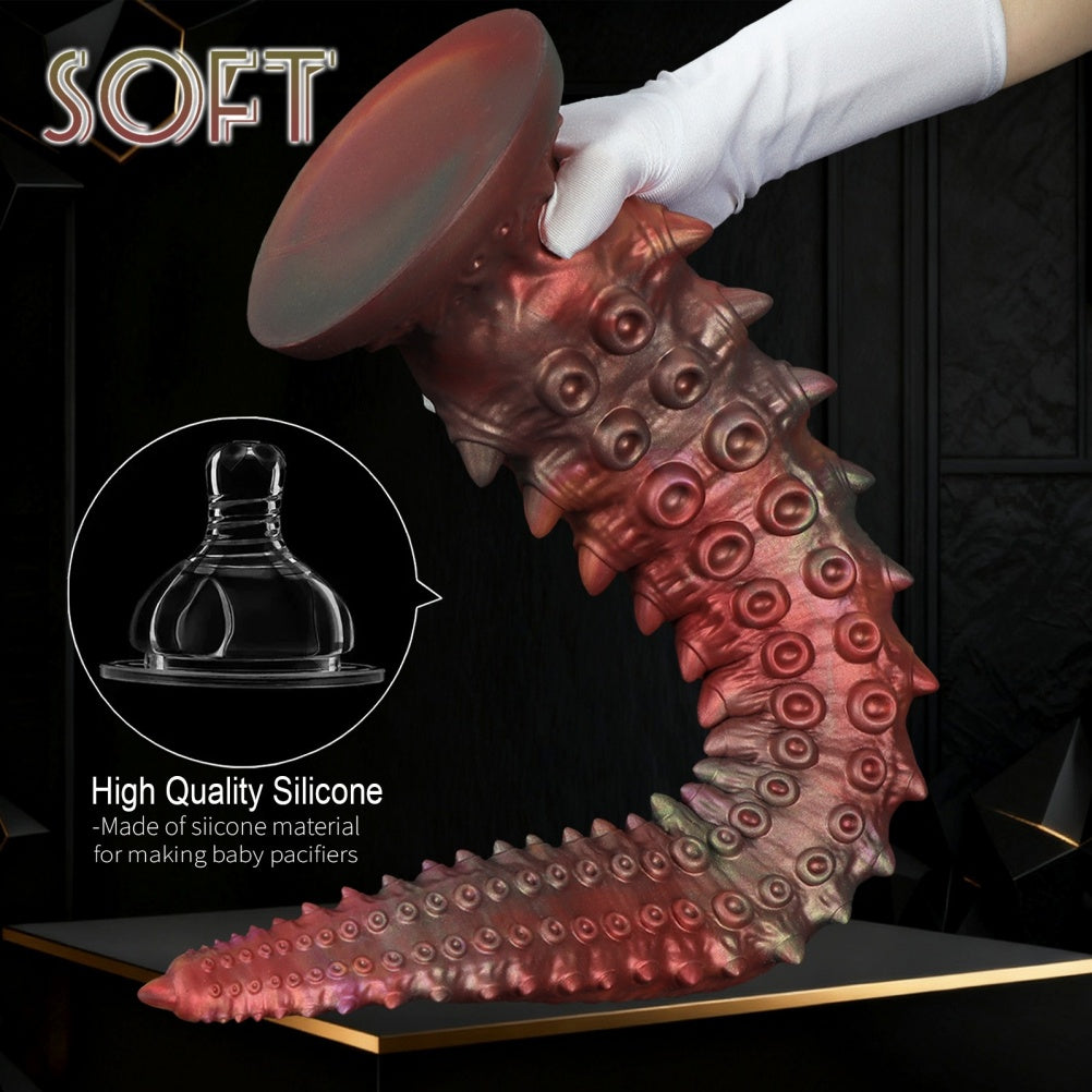 Domlust Tentacle Dildo – Platinum Silicone Fantasy Octopus Dildo with Suction Cup | Deep Vaginal & Anal Fetish