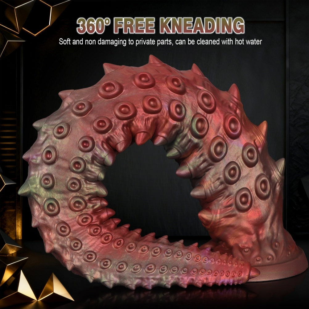 Domlust Tentacle Dildo – Platinum Silicone Fantasy Octopus Dildo with Suction Cup | Deep Vaginal & Anal Fetish