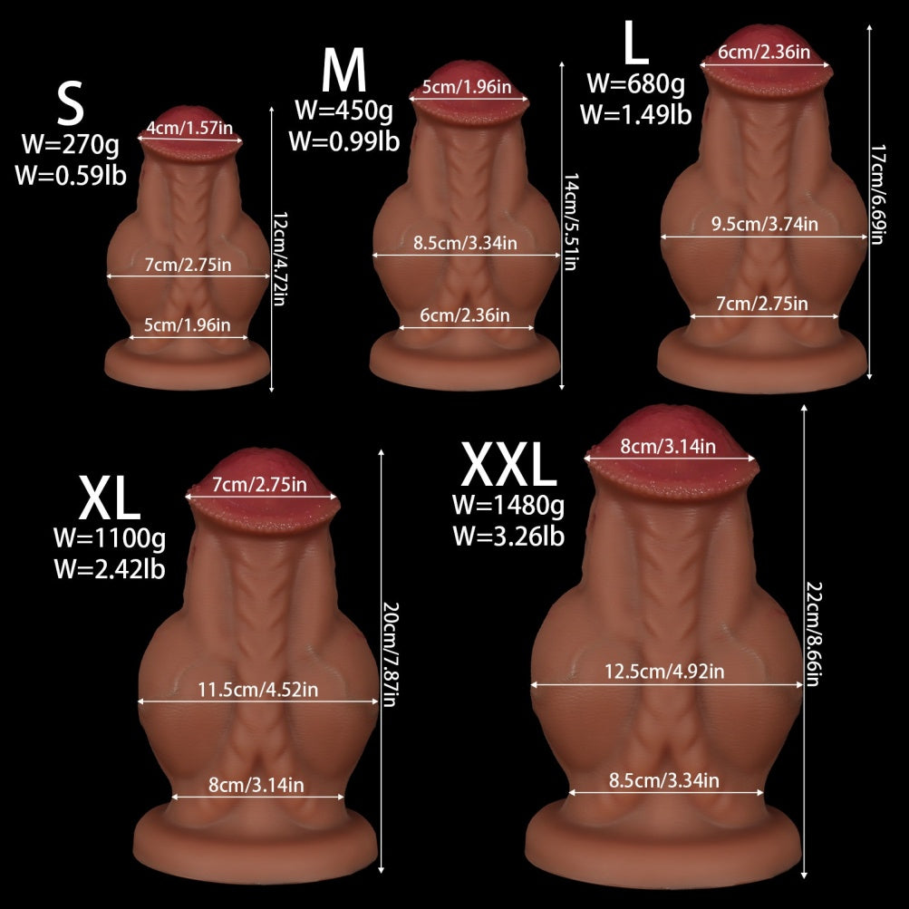 Knotted Fist Dildo – Platinum Silicone Huge Knot Dildo for Heavy Fetish & Size Play | Domlust