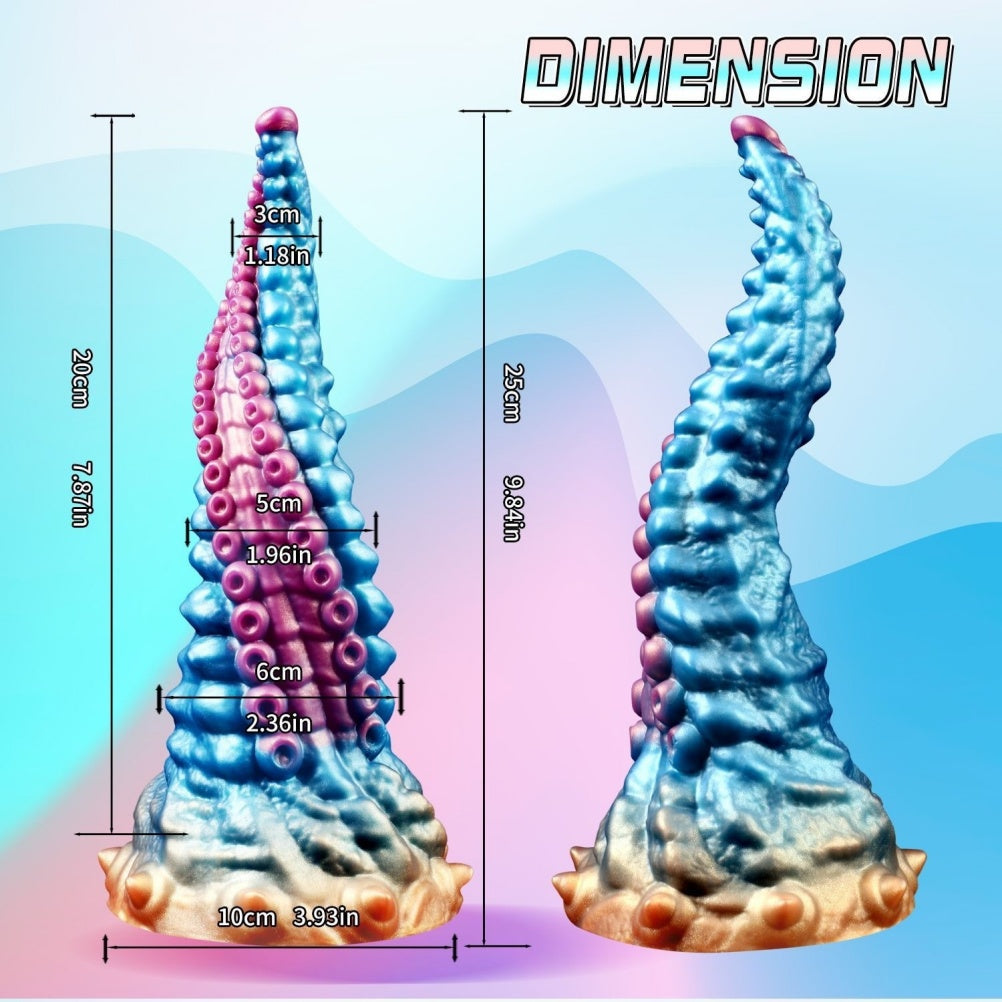 Domlust Tentacle Dildo – Premium Platinum Silicone | Curved G-Spot & Prostate | Sucker Texture | Suction Cup