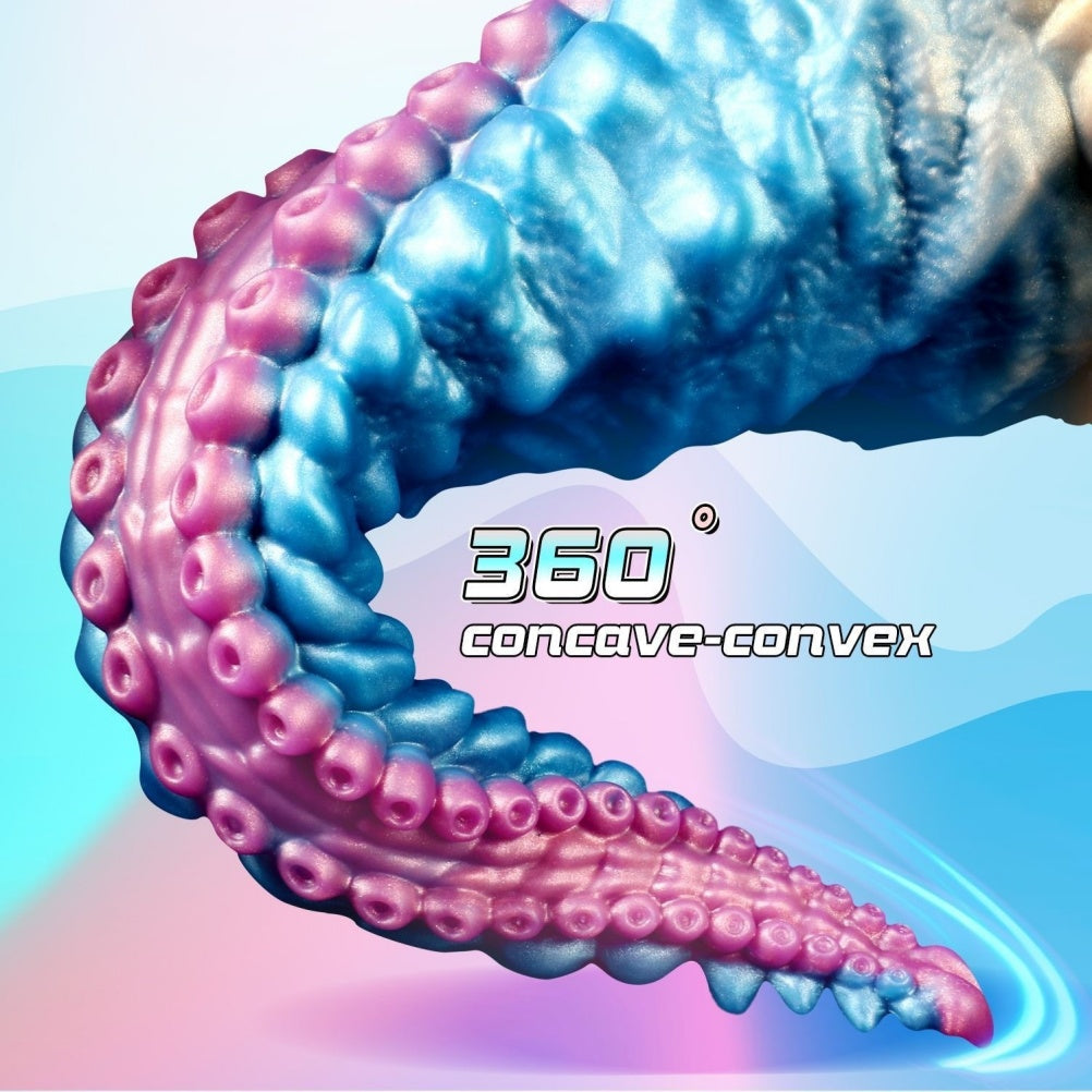 Domlust Tentacle Dildo – Premium Platinum Silicone | Curved G-Spot & Prostate | Sucker Texture | Suction Cup