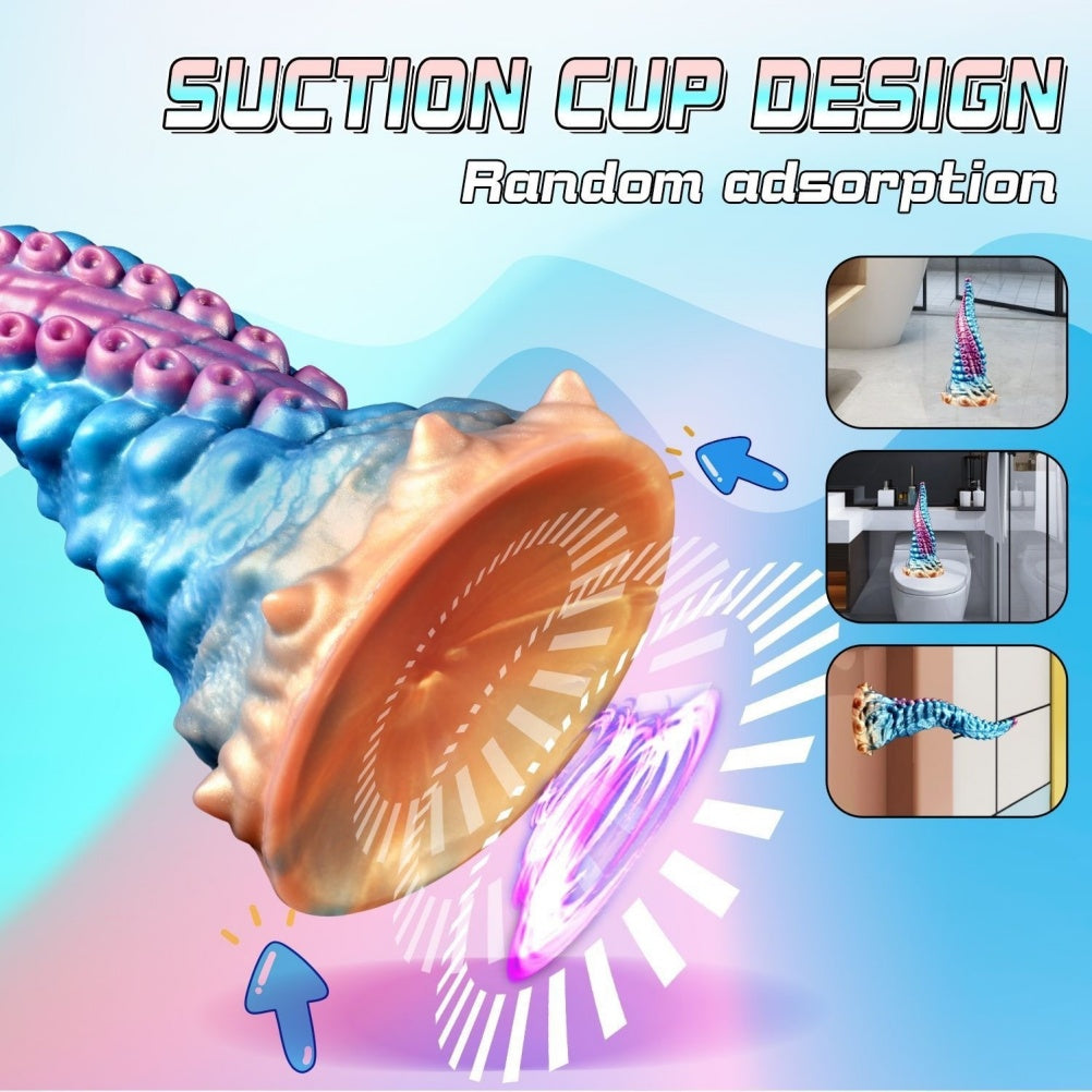 Domlust Tentacle Dildo – Premium Platinum Silicone | Curved G-Spot & Prostate | Sucker Texture | Suction Cup