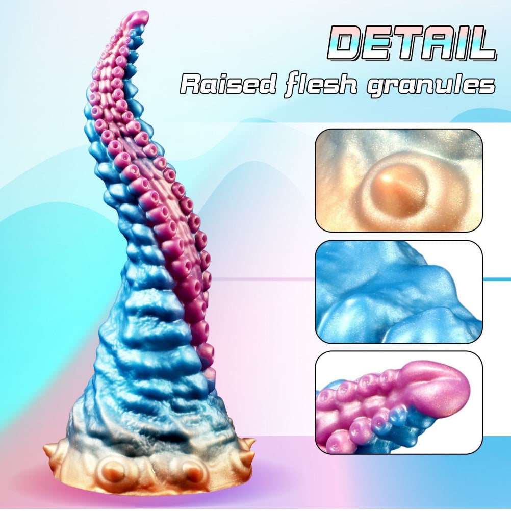 Domlust Tentacle Dildo – Premium Platinum Silicone | Curved G-Spot & Prostate | Sucker Texture | Suction Cup