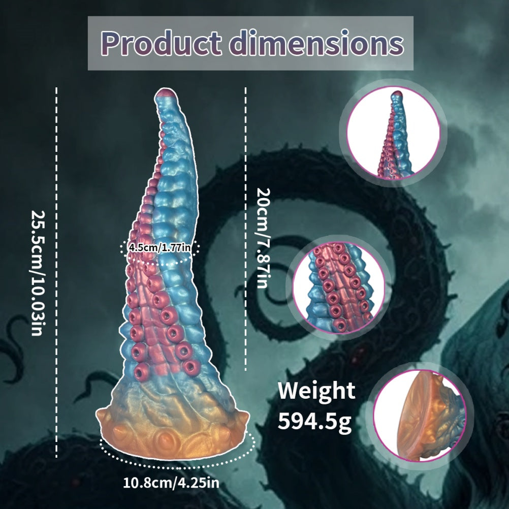 Domlust Tentacle Dildo – Premium Platinum Silicone | Curved G-Spot & Prostate | Sucker Texture | Suction Cup
