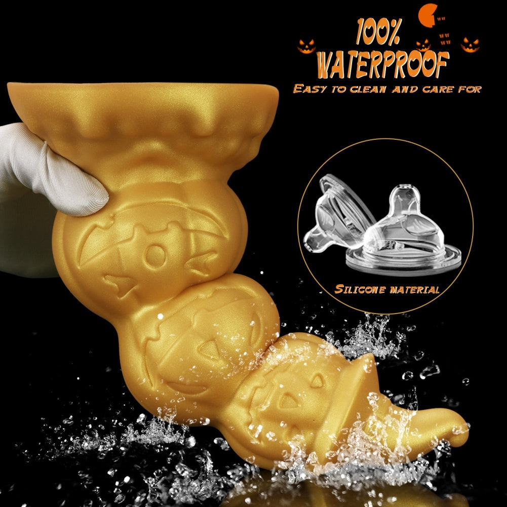 Fantasy Pumpkin Dildo – Platinum Silicone Anal Beads & Gradual Expansion Toy | Domlust