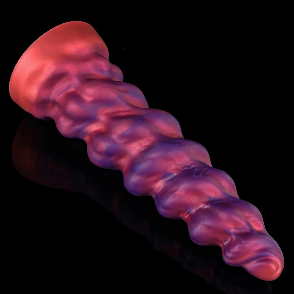 Domlust Fist Dildo – Platinum Silicone Spiral Fantasy Dildo with Suction Cup | Vaginal Expansion & G-Spot
