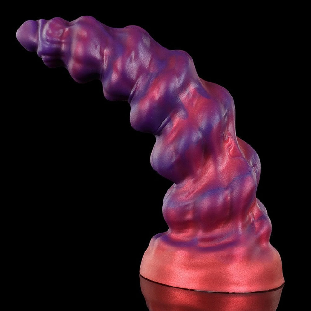 Domlust Fist Dildo – Platinum Silicone Spiral Fantasy Dildo with Suction Cup | Vaginal Expansion & G-Spot