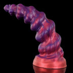 Domlust Fist Dildo – Platinum Silicone Spiral Fantasy Dildo with Suction Cup | Vaginal Expansion & G-Spot