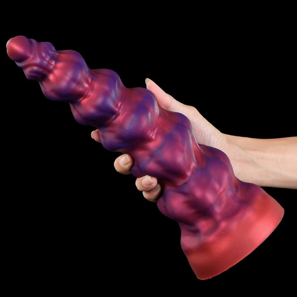 Domlust Fist Dildo – Platinum Silicone Spiral Fantasy Dildo with Suction Cup | Vaginal Expansion & G-Spot