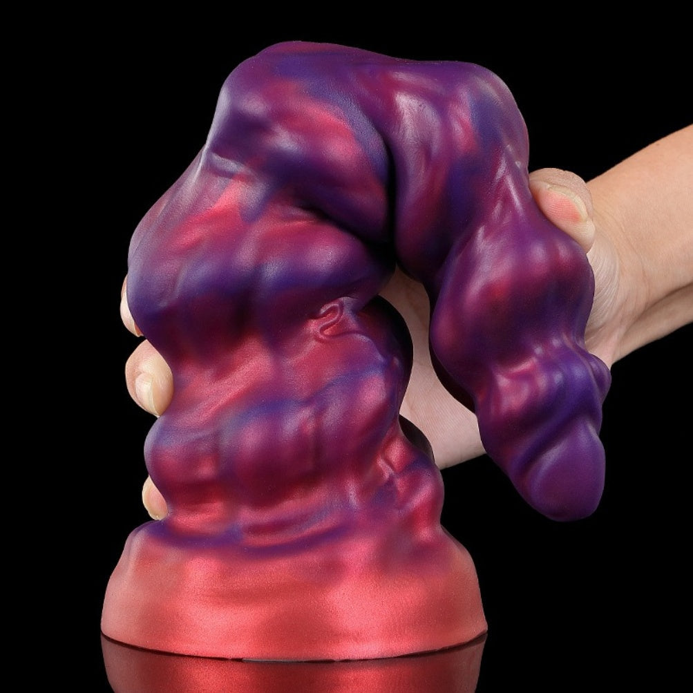 Domlust Fist Dildo – Platinum Silicone Spiral Fantasy Dildo with Suction Cup | Vaginal Expansion & G-Spot