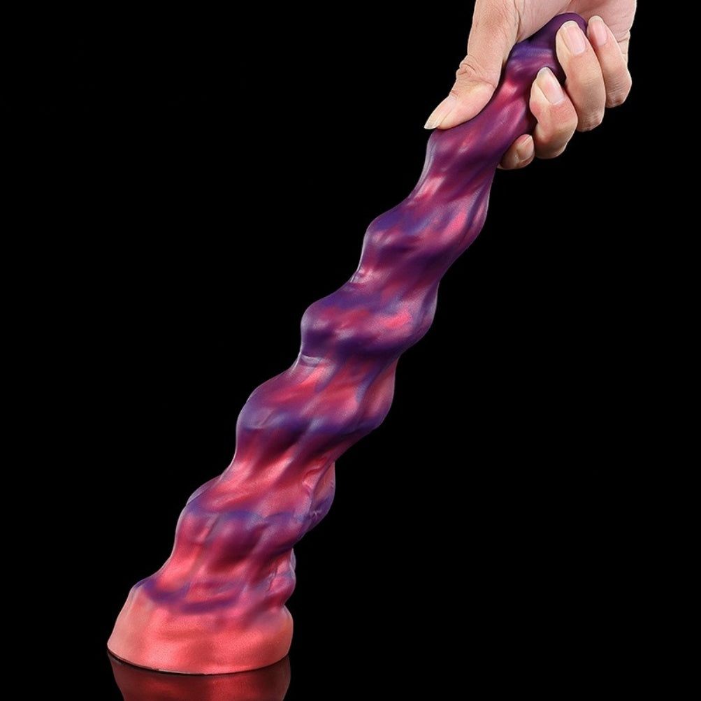Domlust Fist Dildo – Platinum Silicone Spiral Fantasy Dildo with Suction Cup | Vaginal Expansion & G-Spot