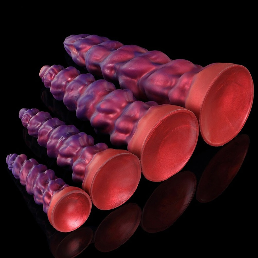 Domlust Fist Dildo – Platinum Silicone Spiral Fantasy Dildo with Suction Cup | Vaginal Expansion & G-Spot