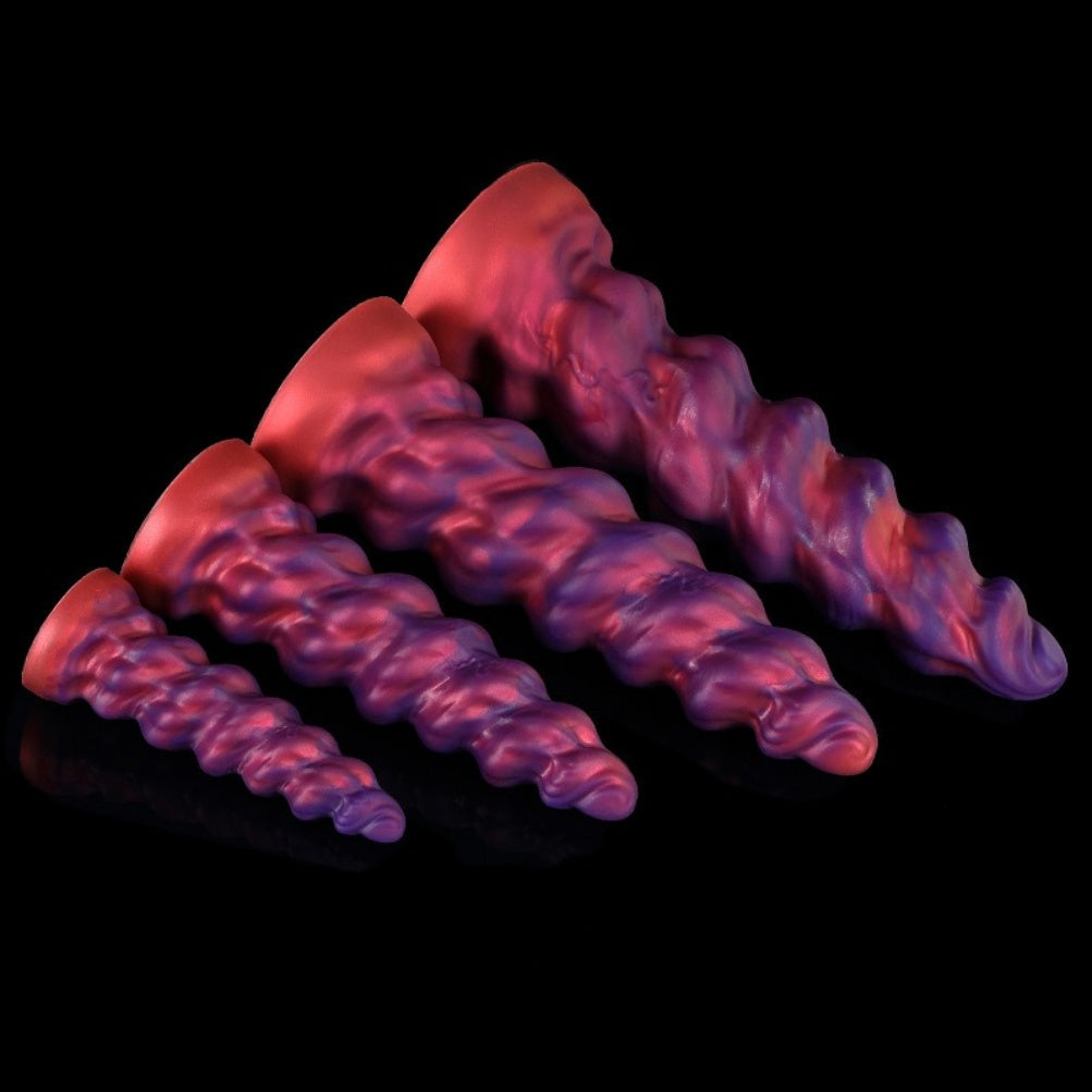 Domlust Fist Dildo – Platinum Silicone Spiral Fantasy Dildo with Suction Cup | Vaginal Expansion & G-Spot