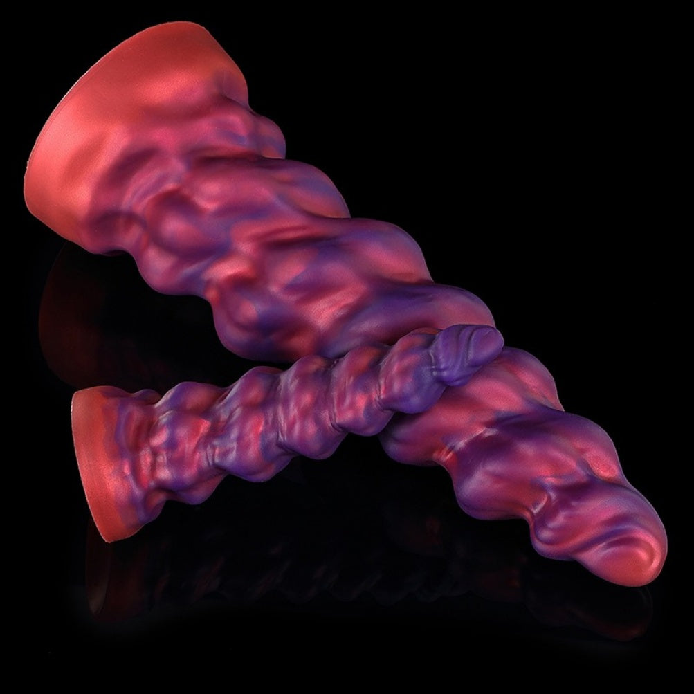 Domlust Fist Dildo – Platinum Silicone Spiral Fantasy Dildo with Suction Cup | Vaginal Expansion & G-Spot