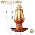 Domlust Giant Fantasy Knot Dildo – Platinum Silicone Knotted Expansion T-Bar Base Anal & Vaginal Sex Toy