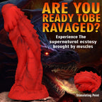 Domlust Crimson Scale Guardian Dragon Dildo – Platinum Silicone Dorsal Ridge Textured Fantasy Suction Cup Sex Toy