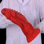 Domlust Crimson Scale Guardian Dragon Dildo – Platinum Silicone Dorsal Ridge Textured Fantasy Suction Cup Sex Toy