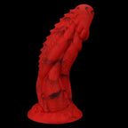 Domlust Crimson Scale Guardian Dragon Dildo – Platinum Silicone Dorsal Ridge Textured Fantasy Suction Cup Sex Toy