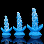 Blue Silicone Fantasy Suction Cup Dildo-Hands-Free Alien Tongue Design for Orgasmic Massage & Female Masturbation