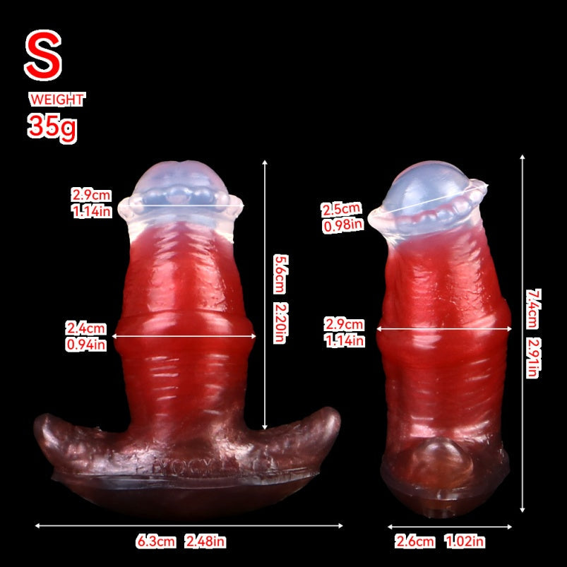 Strap-On Fantasy Dildo Anal Butt Plug Restraint Set – Beast Sex Blood Red Deep Penetration