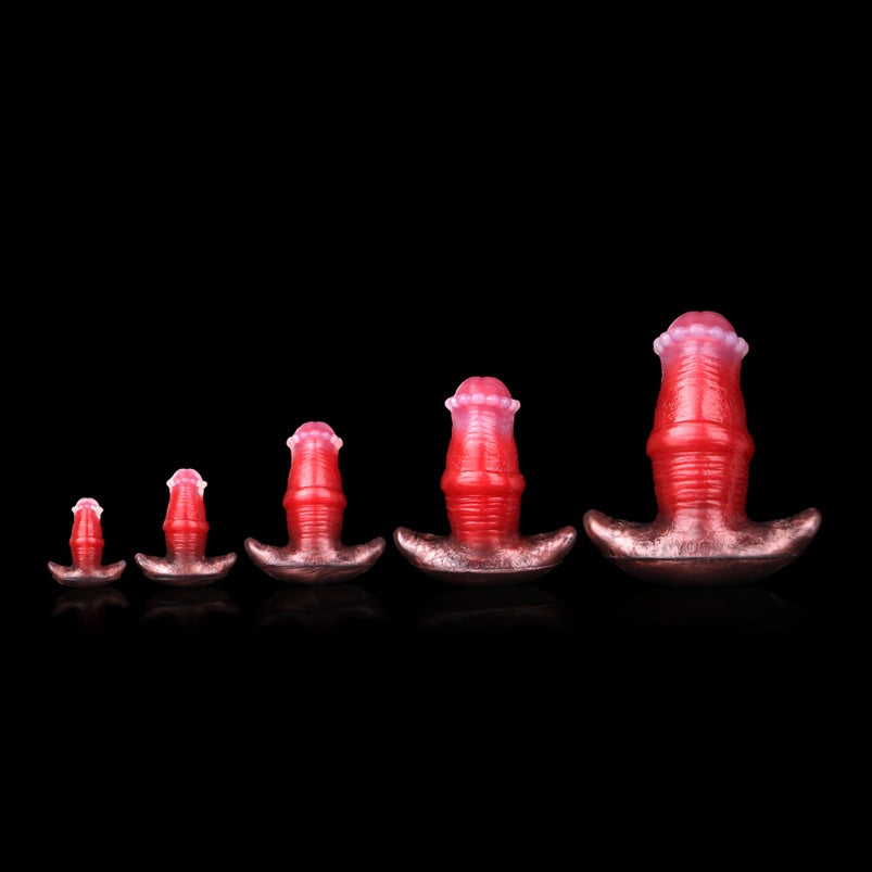 Strap-On Fantasy Dildo Anal Butt Plug Restraint Set – Beast Sex Blood Red Deep Penetration