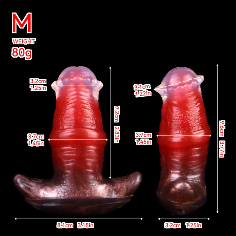 Strap-On Fantasy Dildo Anal Butt Plug Restraint Set – Beast Sex Blood Red Deep Penetration