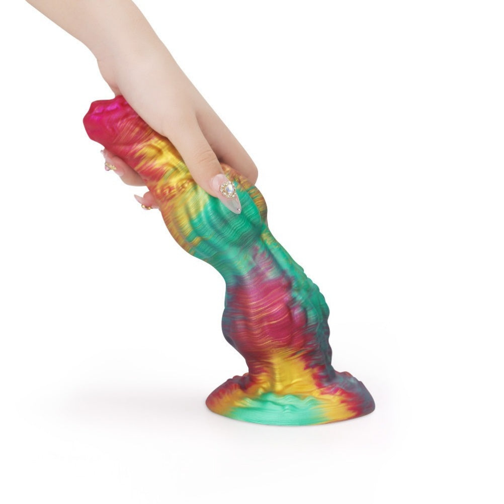 Fantasy Dual Dog Knot Dildo – Platinum Silicone Anal Beads & Knotting Fetish Toy | Domlust