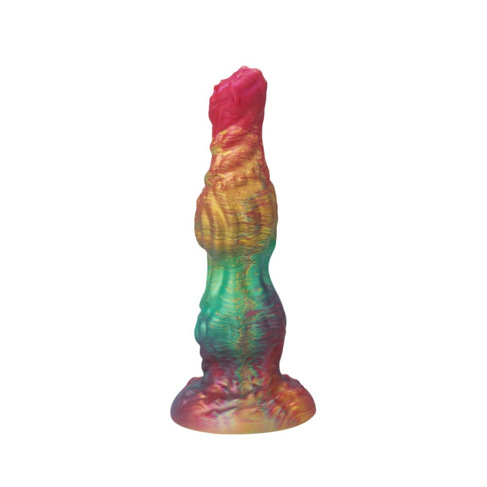 Fantasy Dual Dog Knot Dildo – Platinum Silicone Anal Beads & Knotting Fetish Toy | Domlust