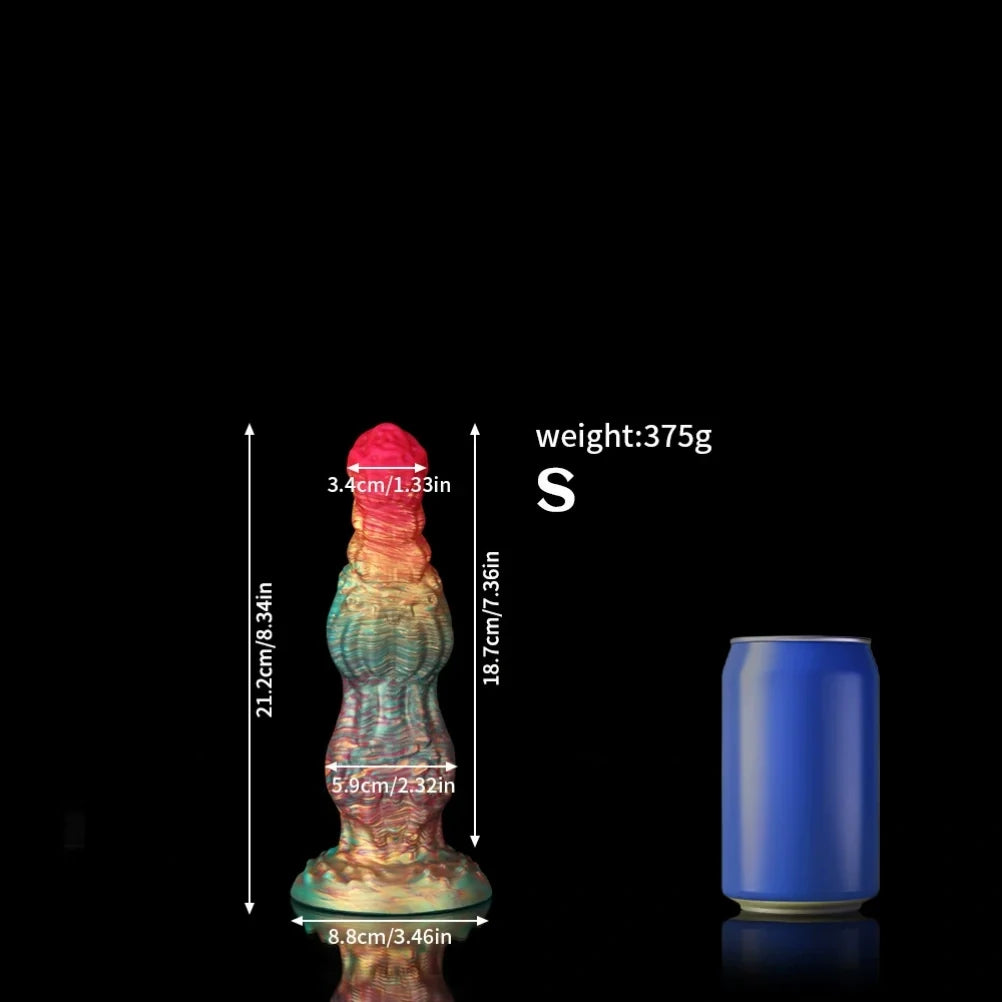 Fantasy Dual Dog Knot Dildo – Platinum Silicone Anal Beads & Knotting Fetish Toy | Domlust