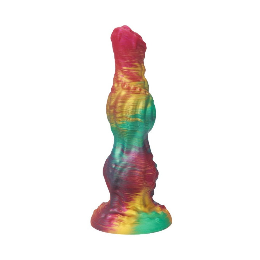 Fantasy Dual Dog Knot Dildo – Platinum Silicone Anal Beads & Knotting Fetish Toy | Domlust