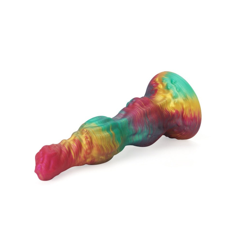 Fantasy Dual Dog Knot Dildo – Platinum Silicone Anal Beads & Knotting Fetish Toy | Domlust