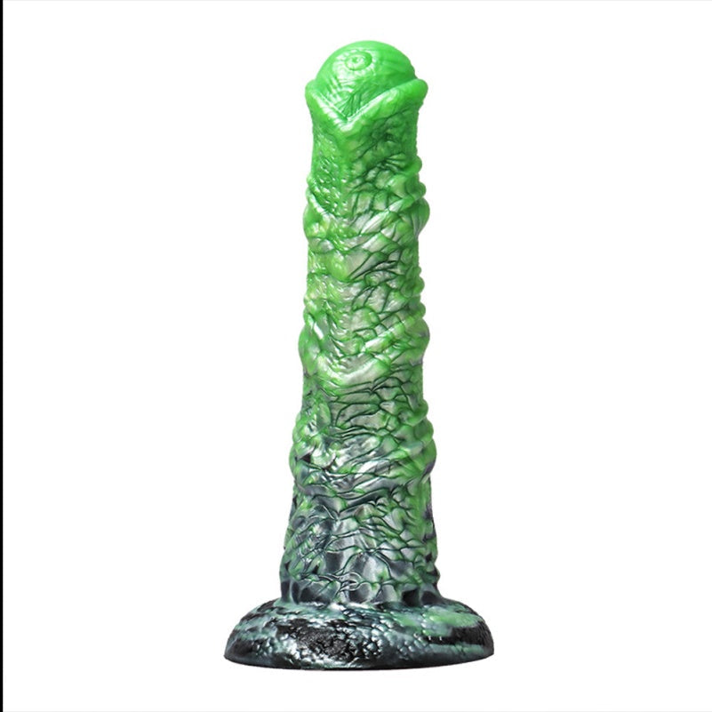 Horse Dildo – Green Fantasy Platinum Silicone G-Spot Suction Cup Sex Toy | Domlust