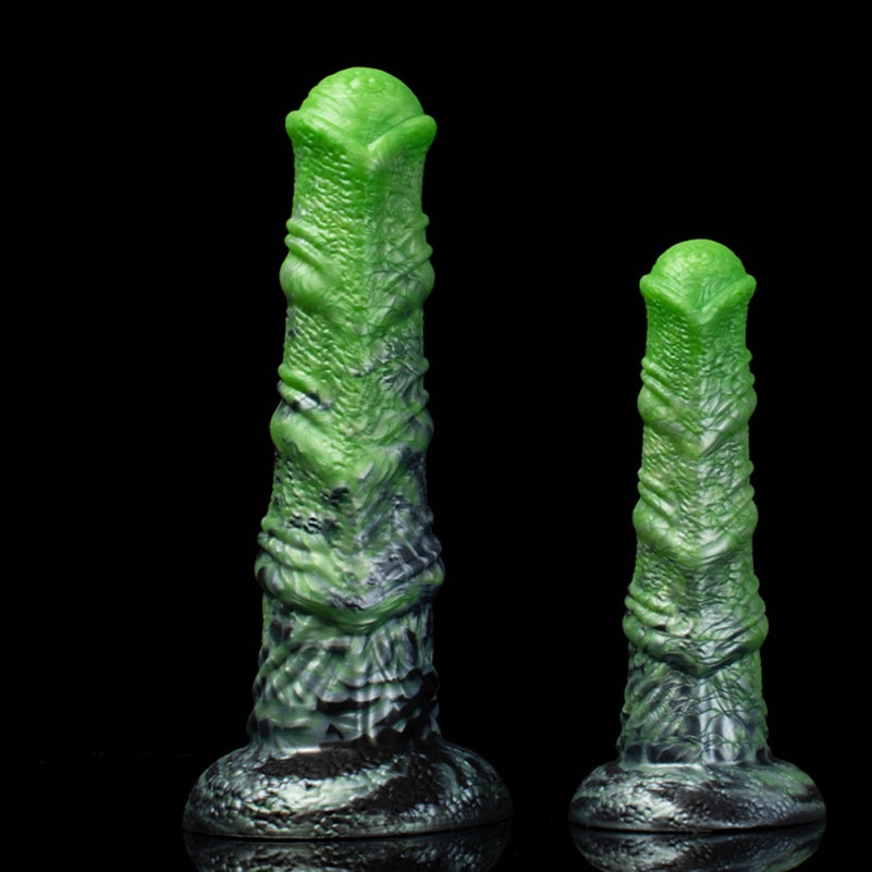 Horse Dildo – Green Fantasy Platinum Silicone G-Spot Suction Cup Sex Toy | Domlust