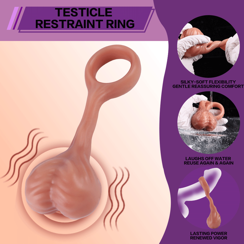 Fantasy Testicle Silicone Cock Ring for Ejaculation Control – ED Support Sex Toys for Men